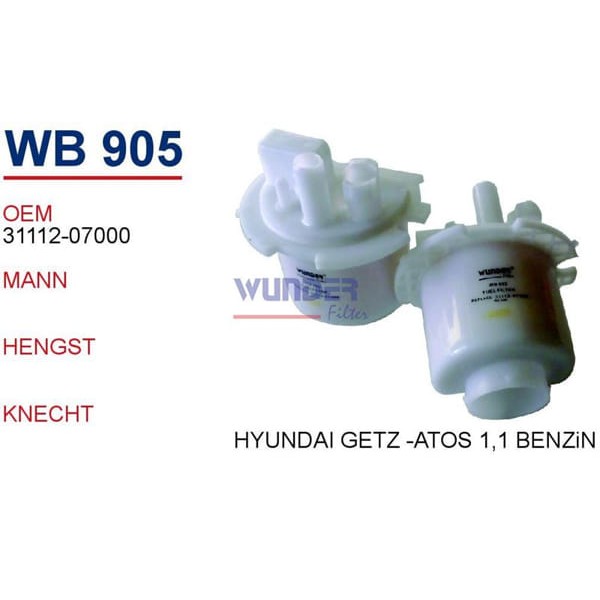 WUNDER WB905 Benzin Filtresi Hyundai Getz -Atos 1,1