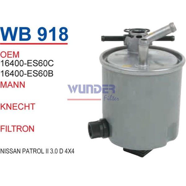 WUNDER WB918 Mazot Filtresi Nissan Patrol II 3,0 D 4X4