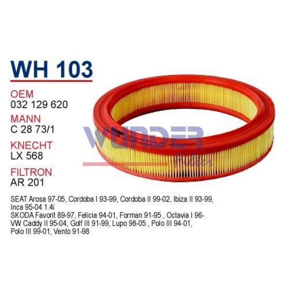 WUNDER WH103 Hava Filtresi Volkswagen Polo