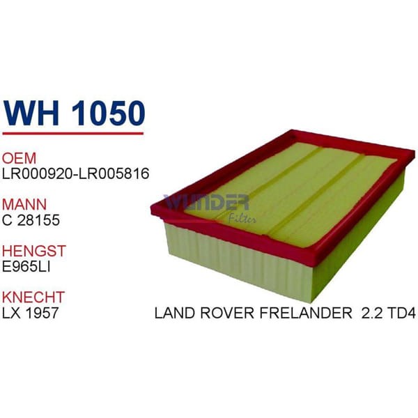 WUNDER WH1050 Hava Filtresi Land Rover Freelander2 2,2 Td4