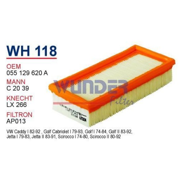 WUNDER WH118 Hava Filtresi Volkswagen Jetta 1.6 , 1.8
