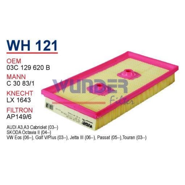 WUNDER WH121 Hava Filtresi Volkswagen Golf V 1.6 Fsı