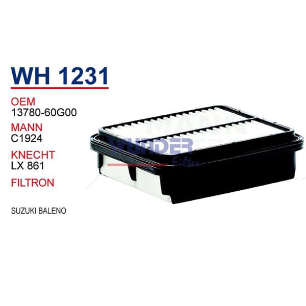 WUNDER WH1231 Hava Filtresi Suzuki Baleno 