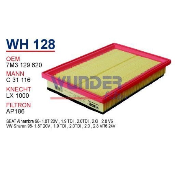 WUNDER WH128 Hava Filtresi Volkswagen Sharan -03/00 