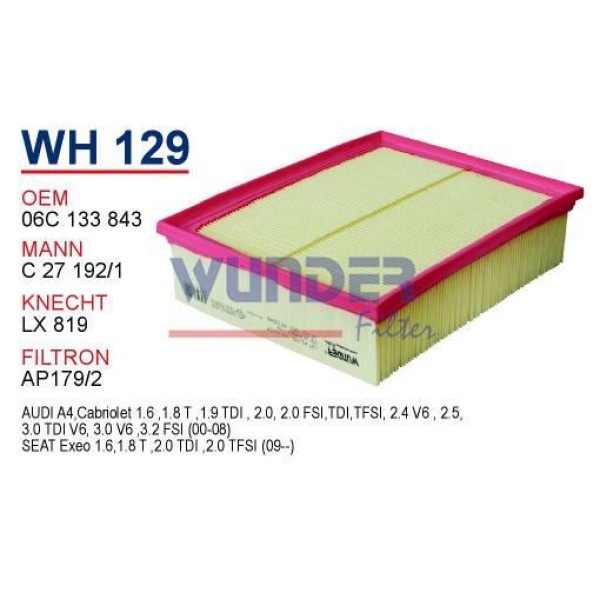 WUNDER WH129 Hava Filtresi Volkswagen Passat 07- 