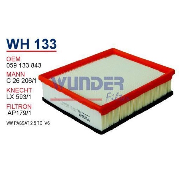 WUNDER WH133 Hava Filtresi Volkswagen Passat 2.5 TDI V6 