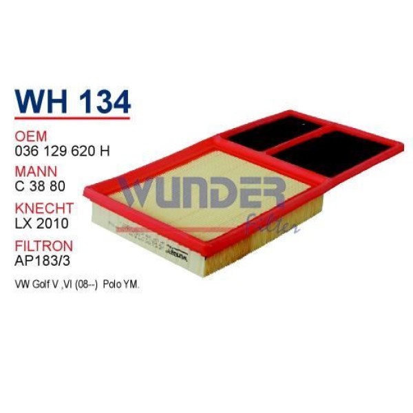 WUNDER WH134 Hava Filtresi Volkswagen Caddy-Golf V-Polo-Fabia-Leon 1,4 