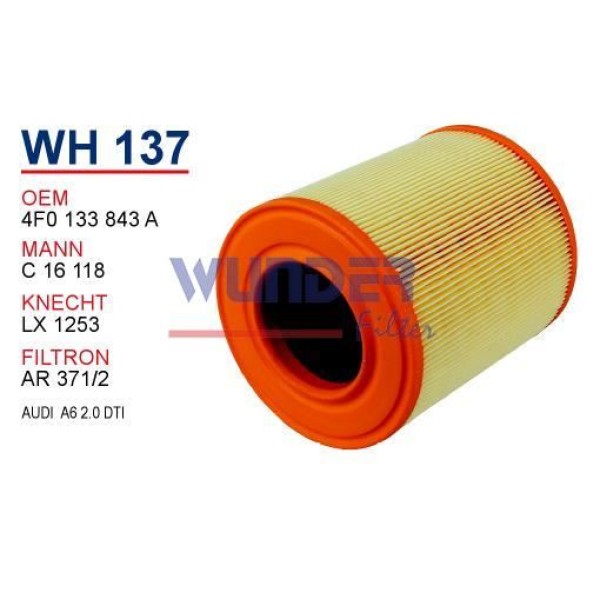 WUNDER WH137 Hava Filtresi Audi A6 2.0 TDI 