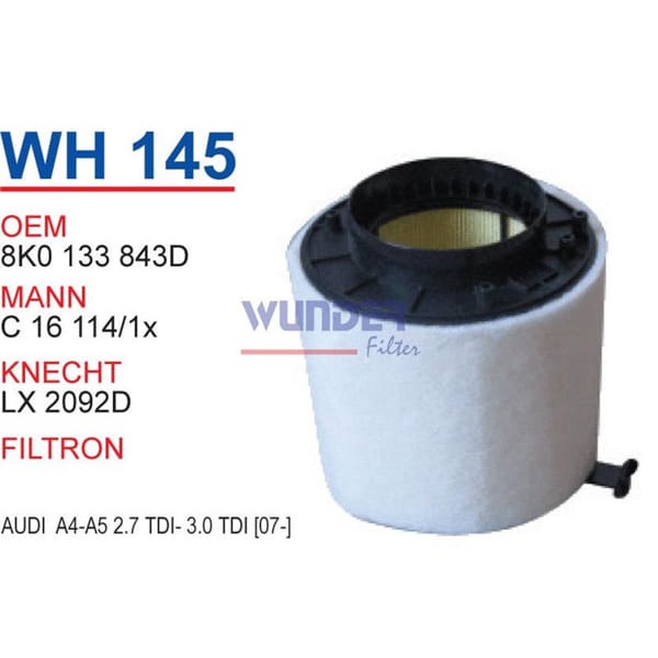 WUNDER WH145 Hava Filtresi A4 - A5 2.7 TDI - 3.0 TDI (07-) 