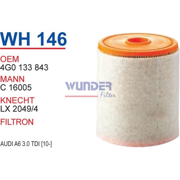 WUNDER WH146 Hava Filtresi A6 3.0 TDI (10-)