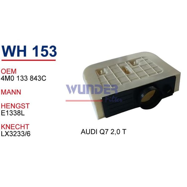 WUNDER WH153 Hava Filtresi Audi Q7 2,0 T 