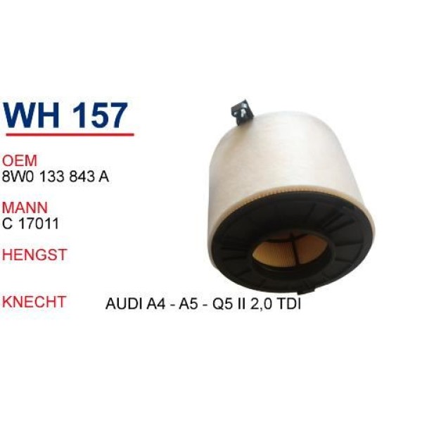 WUNDER WH157 Hava Filtresi Audi A4 - A5 - Q5 II 2,0 TDI 