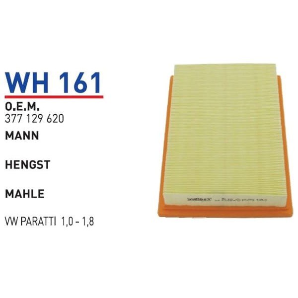 WUNDER WH161 Hava Filtresi Volkswagen Paratti 1,0-1,8