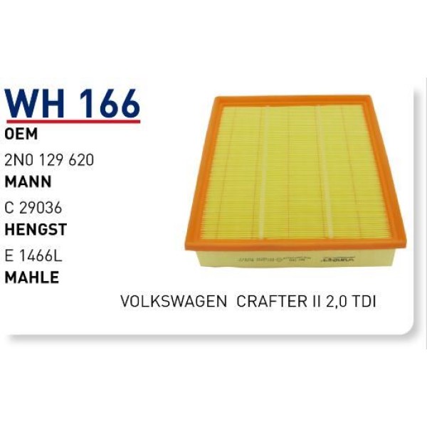 WUNDER WH166 Hava Filtresi Volkswagen Crafter II 2,0 TDI 