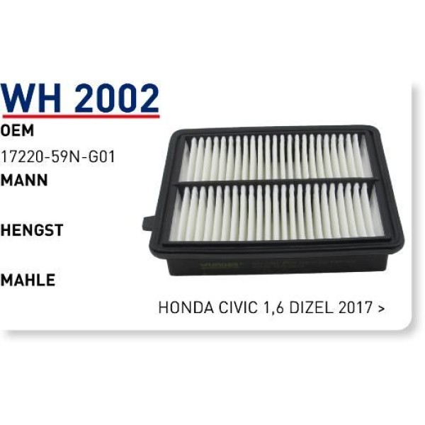 WUNDER WH2002 Hava Filtresi Honda Civic 1,6 Dizel 2017 -