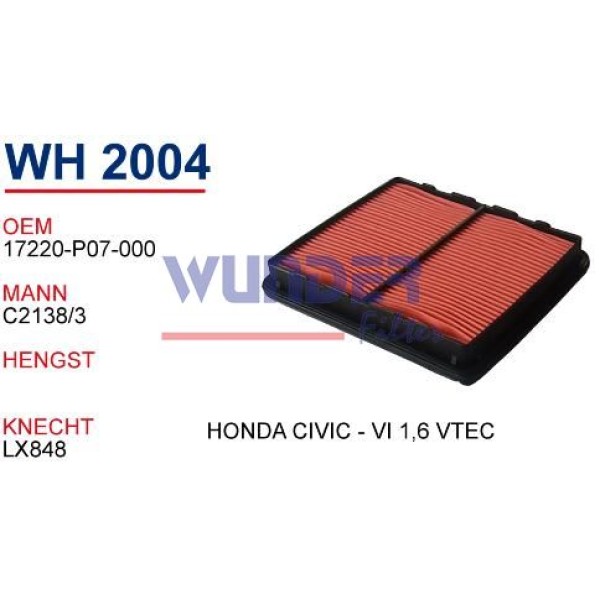 WUNDER WH2004 Hava Filtresi Honda Civic V - VI 1,6 Vtec 