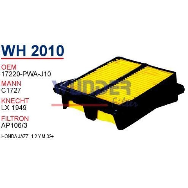 WUNDER WH2010 Hava Filtresi Jazz 05-08 1.2 57Hp 1.4 83Hp 