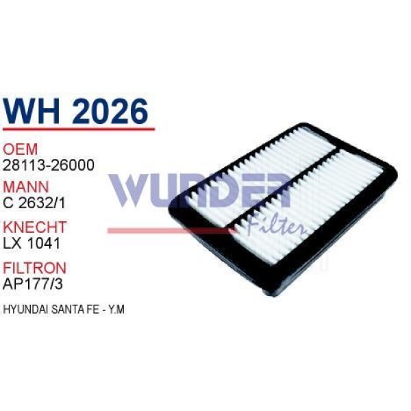 WUNDER WH2026 Hava Filtresi Hyundai Santa Fe - Yeni Model