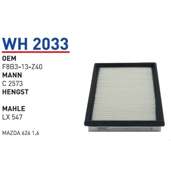 WUNDER WH2033 Hava Filtresi Mazda 626 1.6 