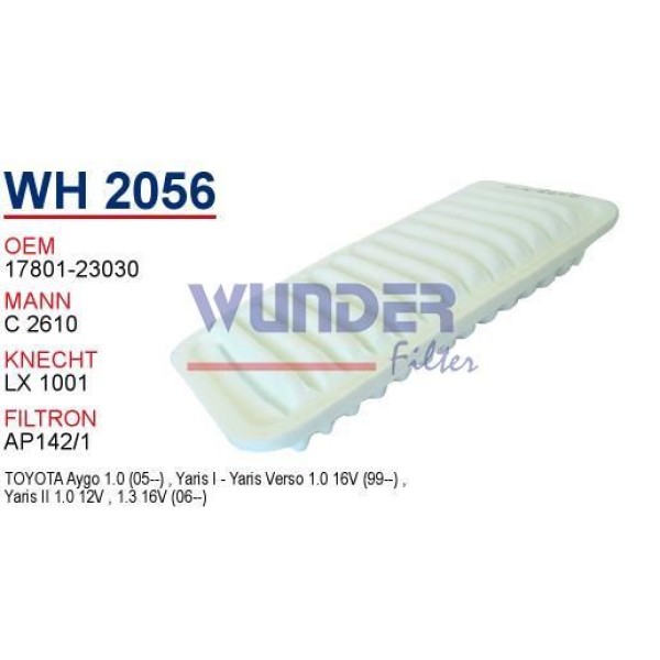 WUNDER WH2056 Yaris 1.0Cc 99-06 Hava Filtresi C2610 Fn3304