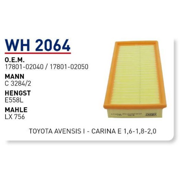 WUNDER WH2064 Hava Filtresi Toyota Avensis I - Carina E 1,6-1,8-2,0 