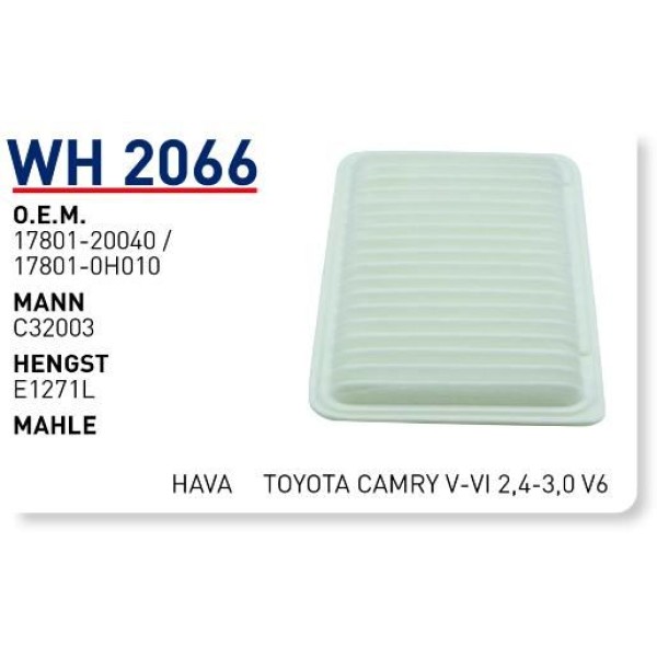 WUNDER WH2066 Hava Filtresi Toyota Camry V-VI 2,4-3,0 V6