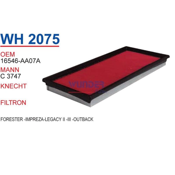 WUNDER WH2075 Hava Filtresi Forester -Impreza-Legacy II -III -Outback 