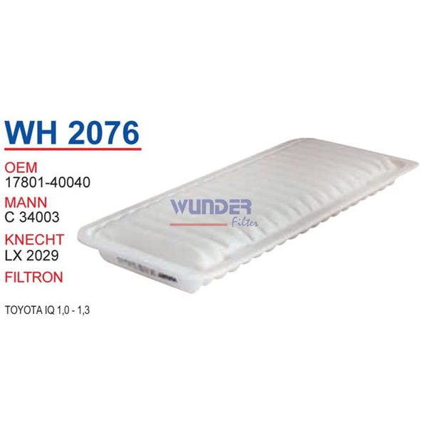 WUNDER WH2076 Hava Filtresi Toyota Iq 1,0 - 1,3 