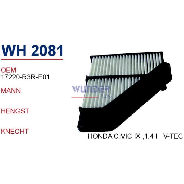 WUNDER WH2081 Hava Filtresi Honda Civic Ix ,1.4 İ V-Tec 2012/02 - /)