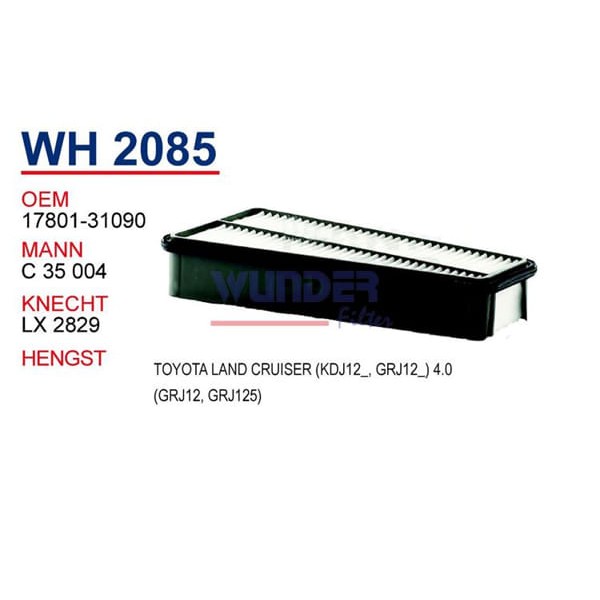 WUNDER WH2085 Hava Filtresi Toyota Land Cruiser (Kdj12_, Grj12_) 4.0 (Grj12, Grj125) 