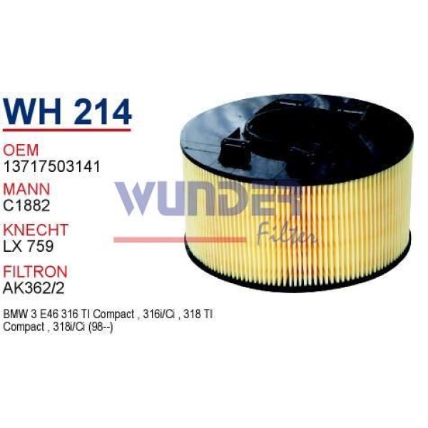 WUNDER WH214 Hava Filtresi Bmw 3 316I 318I 