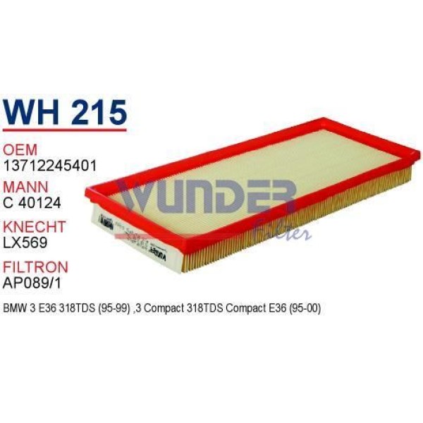 WUNDER WH215 Hava Filtresi Bmw 3 E36 95- 318 Tds 