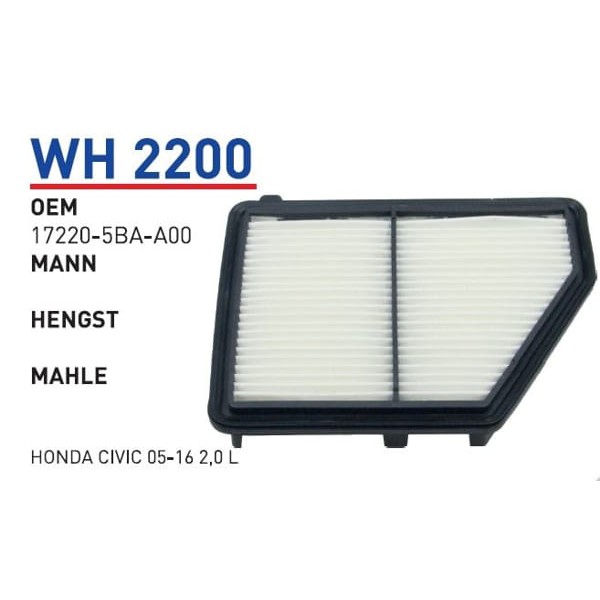 WUNDER WH2200 Hava Filtresi Honda Civic 05-16 2,0 L