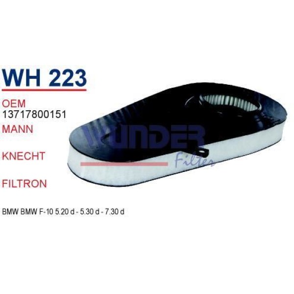 WUNDER WH223 Hava Filtresi Bmw F10-5.20D-5.30D-7.30D-5.30D Fn3829