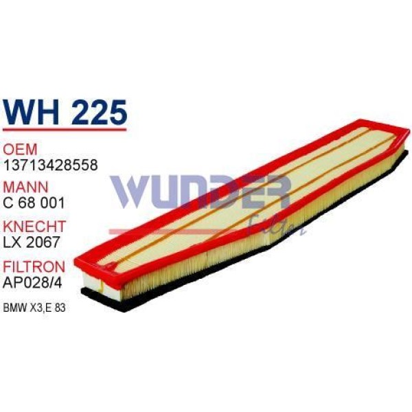 WUNDER WH225 Hava Filtresi Bmw X3 04- 1.8D 2.0D 