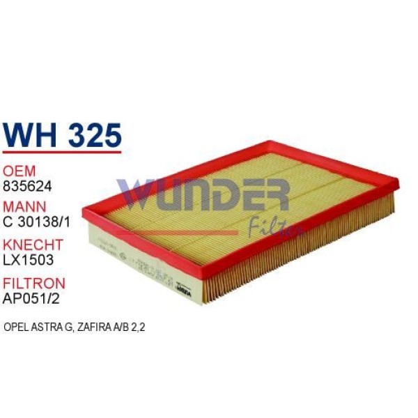 WUNDER WH325 Hava Filtresi Opel Astra G - Zafira A / B 2,2 