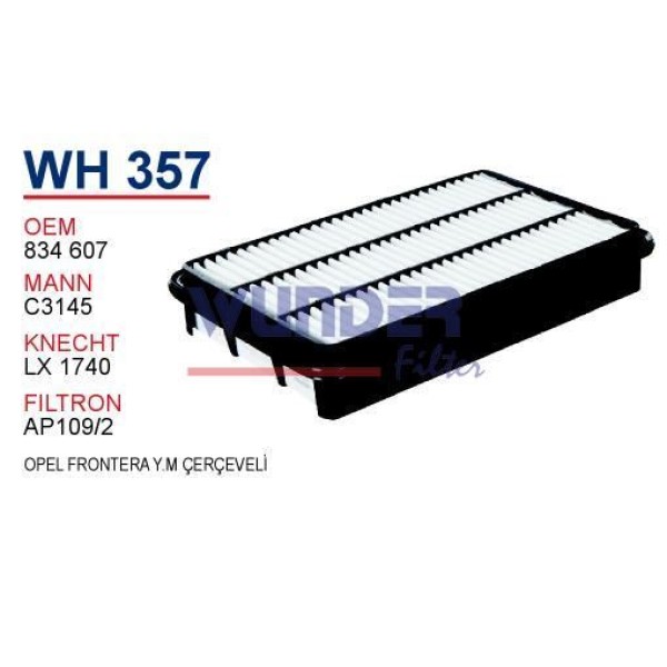 WUNDER WH357 Hava Filtresi Opel Frontera Yeni Model Çerçeveli 