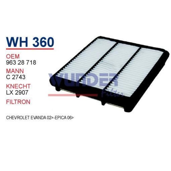 WUNDER WH360 Hava Filtresi Chevrolet Evanda 02- Epica 06-