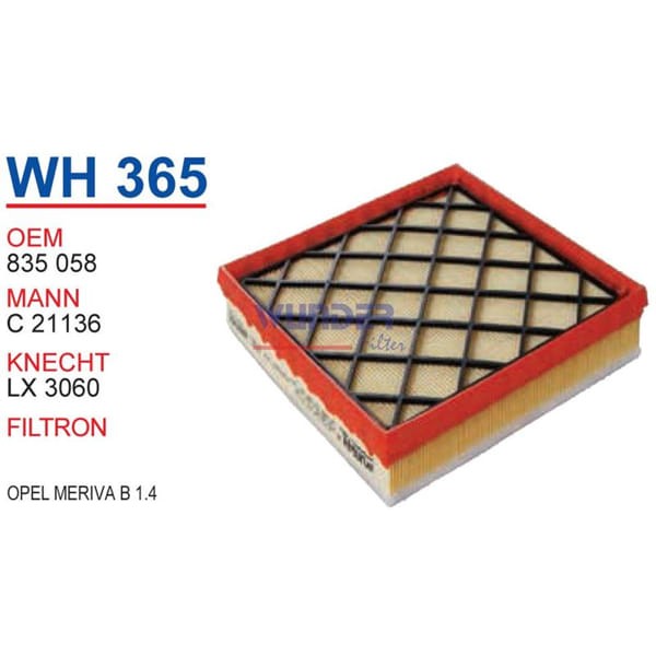 WUNDER WH365 Hava Filtresi Opel Meriva B 1,4