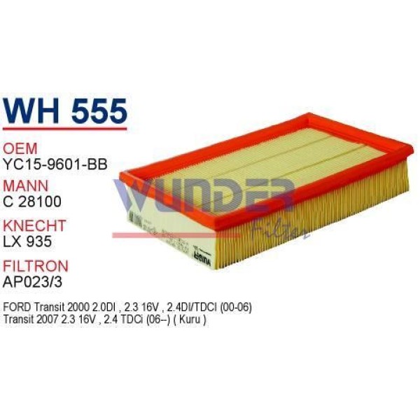 WUNDER WH555 Hava Filtresi Transit V184 Transit V347 2.2 TDCI 2.4 TDCI 2.5 DCI C28100