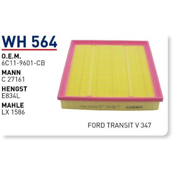 WUNDER WH564 Hava Filtresi Ford Transit V 347