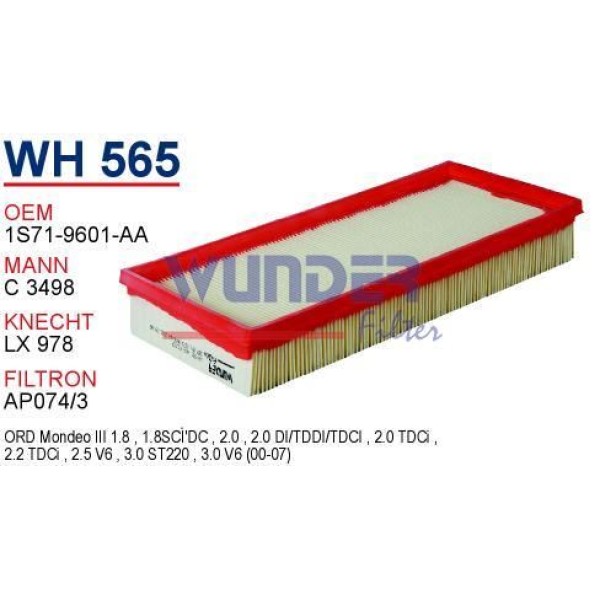 WUNDER WH565 Hava Filtresi Ford Mondeo III 00-