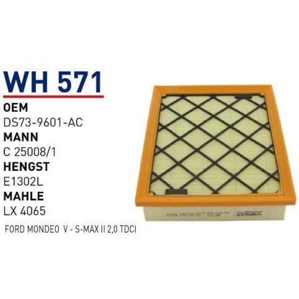 WUNDER WH571 Hava Filtresi Ford Mondeo V - S-Max II 2,0 TDCI 