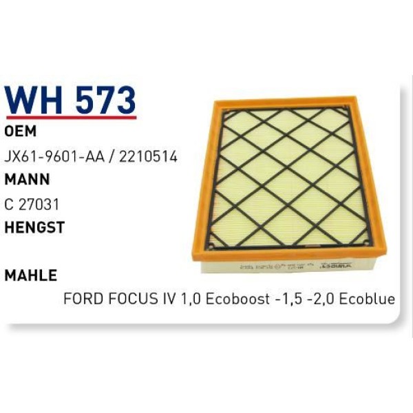 WUNDER WH573 Hava Filtresi Ford Focus IV 1,0 Ecoboost -1,5 -2,0 Ecoblue 