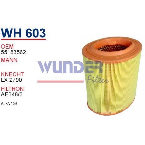 WUNDER WH603 Hava Filtresi Alfa 159 Hava Filtresi 