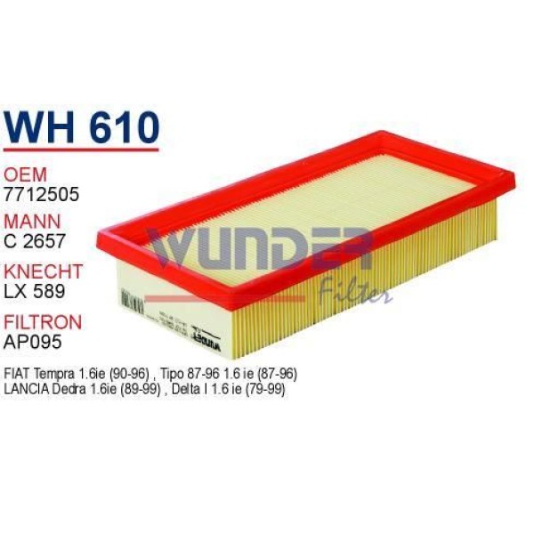 WUNDER WH610 Hava Filtresi Fiat Tempra - Tipo Enj.