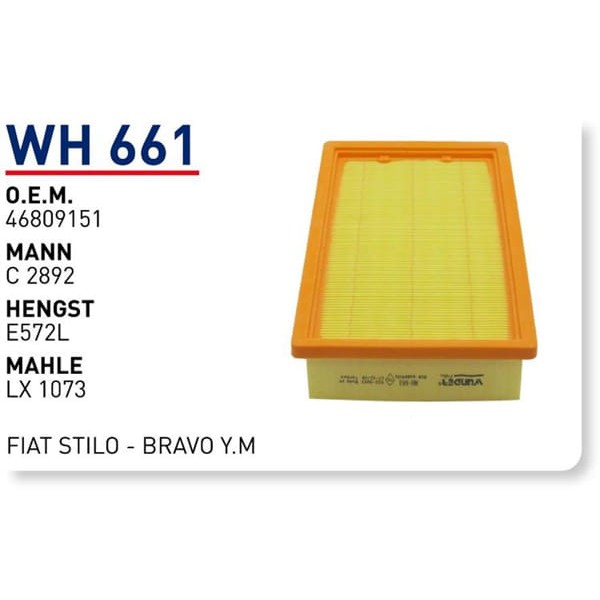 WUNDER WH661 Hava Filtresi Stilo 01- 1.6 16V