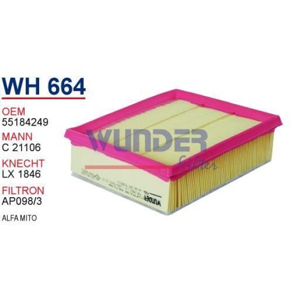 WUNDER WH664 Hava Filtresi Alfa Romeo Mito 08-