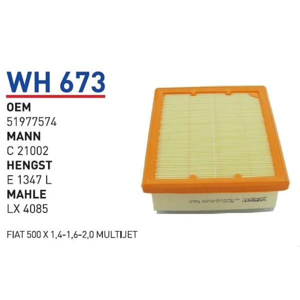 WUNDER WH673 Hava Filtresi Chrysler Renegade 1,4-1,6-2,0 Multijet