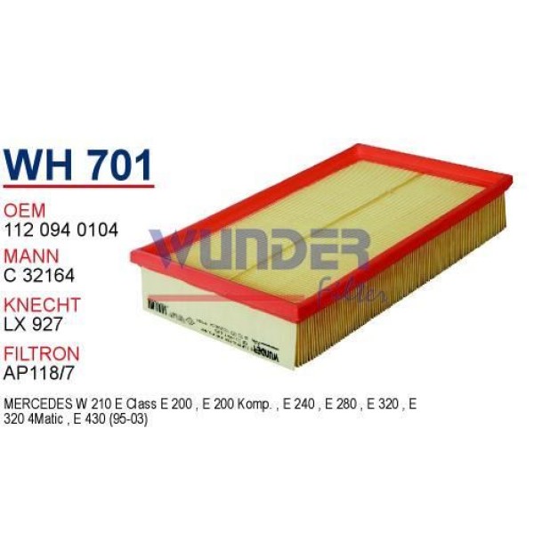WUNDER WH701 Hava Filtresi Mercedes 210 Kasa Eklass